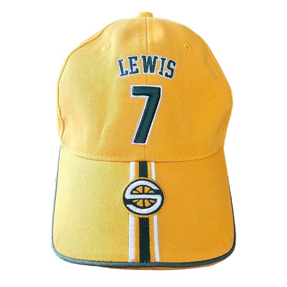 Vintage Seattle Supersonics Rashard Lewis Hat Cap NBA Adjustable OS Yellow Logo - Picture 1 of 4